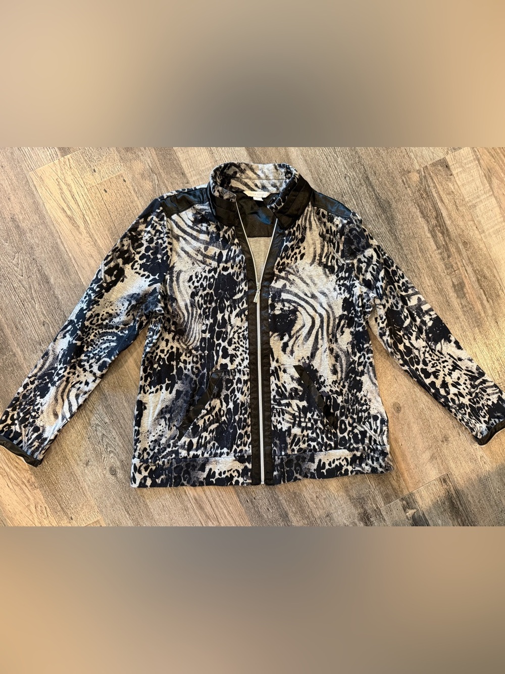 Laura Ashley Black and Gray Patterned Jacket